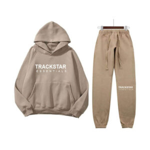 Trackstar Essentials Logo Printed Tracksuit – Brown